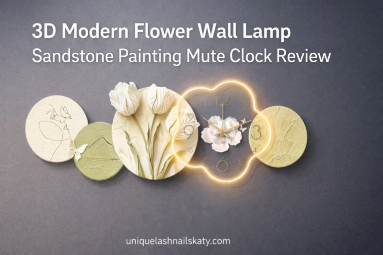 3D Modern Flower Wall Lamp Sandstone Painting Mute Clock Review