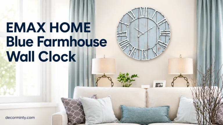 EMAX HOME Blue Farmhouse Wall Clock