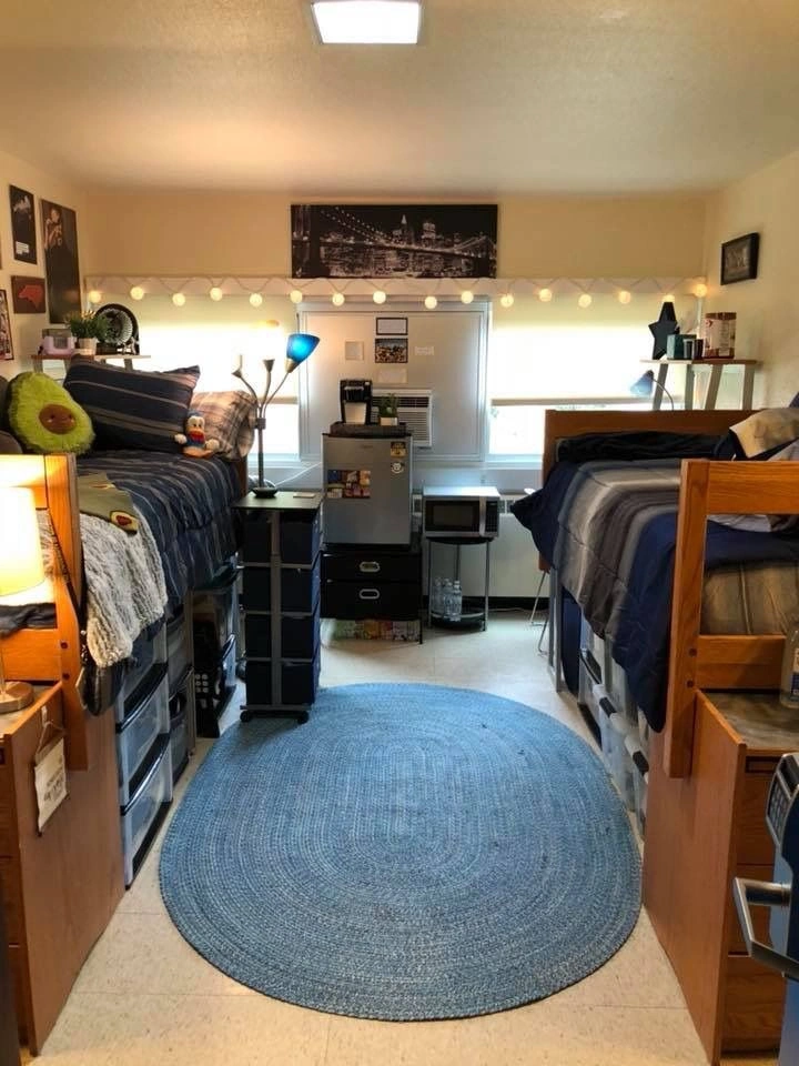  Guys Dorm with Braided Oval Rug