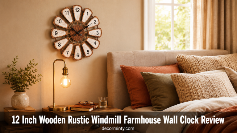 12 Inch Wooden Rustic Windmill Farmhouse Wall Clock Review
