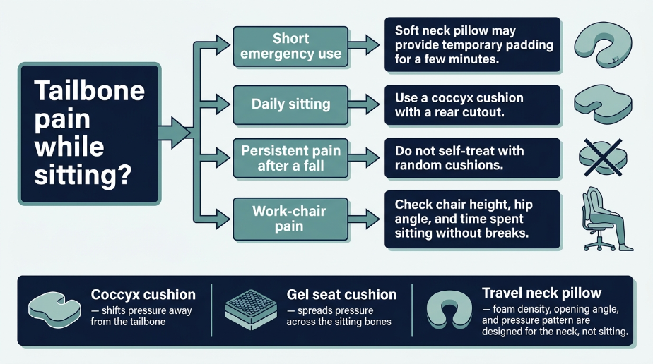 Can a neck pillow help with tailbone pain?