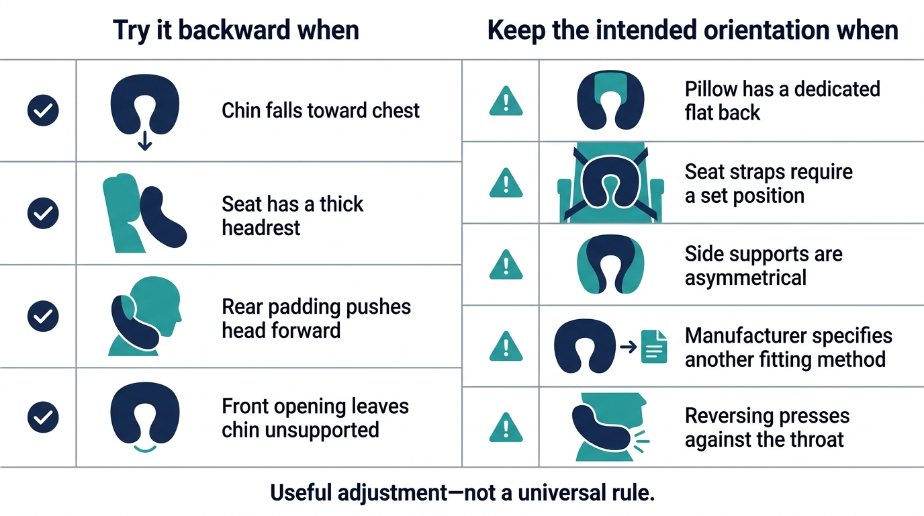 Do you wear a neck pillow backwards?