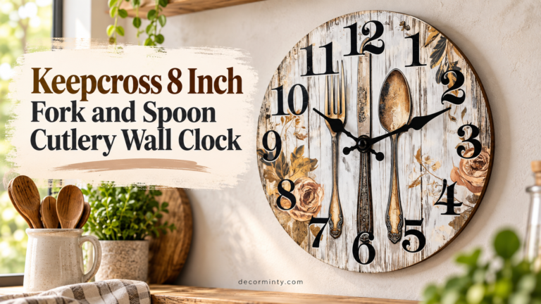 Keepcross 8 Inch Fork and Spoon Cutlery Wall Clock