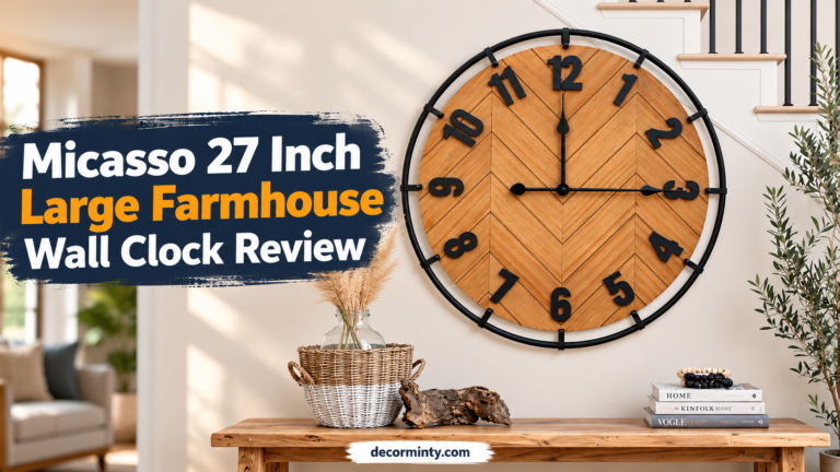 Micasso 27 Inch Large Farmhouse Wall Clock