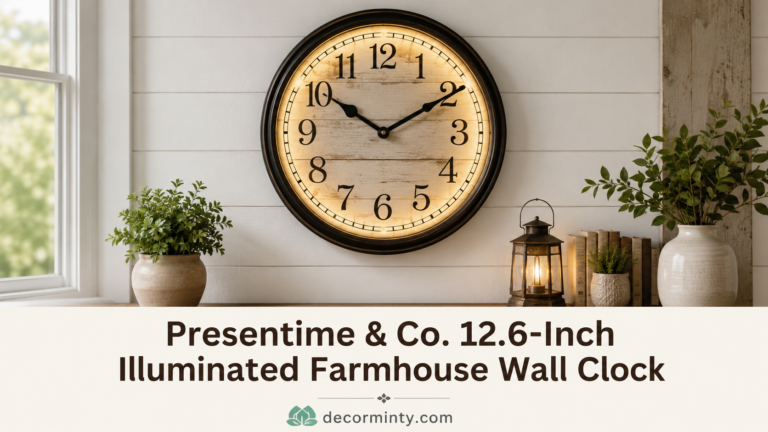 Presentime & Co. 12.6-Inch Illuminated Farmhouse Wall Clock