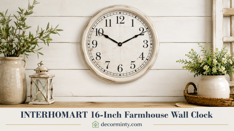 INTERHOMART 16-Inch Farmhouse Wall Clock