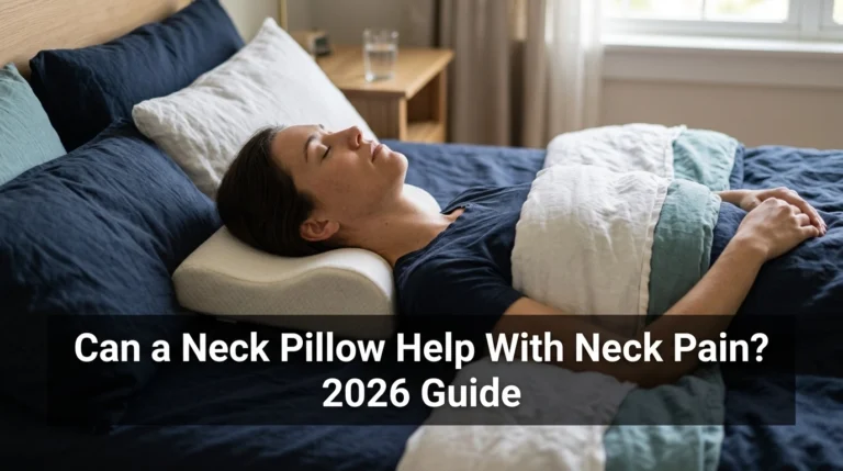 Adult sleeping on a cervical neck pillow with comfortable head and neck alignment
