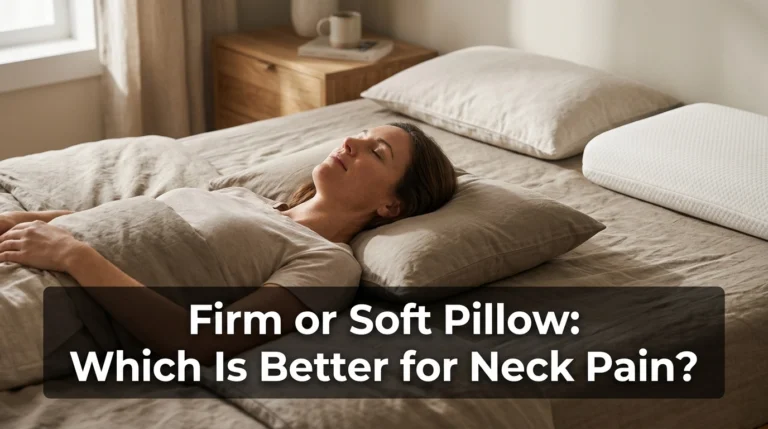Firm and soft pillows compared for neck pain support and healthy sleeping alignment