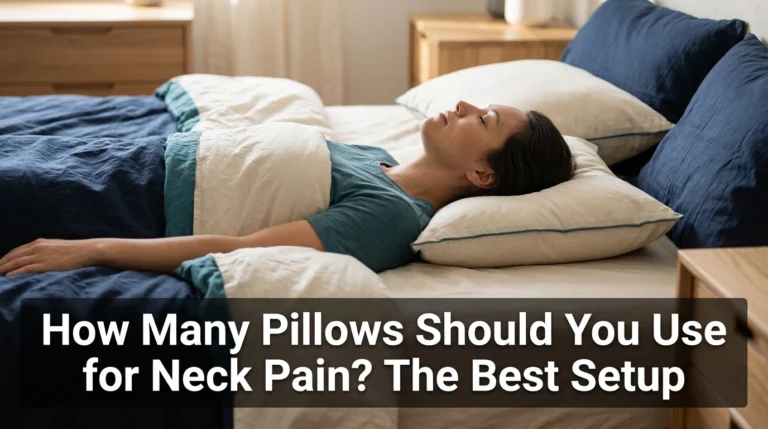 Adult resting with one supportive pillow for comfortable neck alignment and neck pain relief