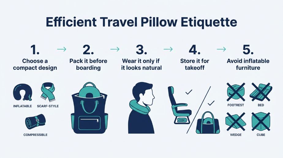 What is the safest way to bring a neck pillow on any airline?