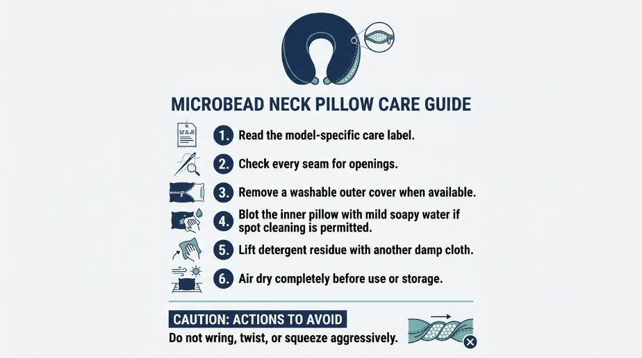 Can you wash a neck pillow with beads?
