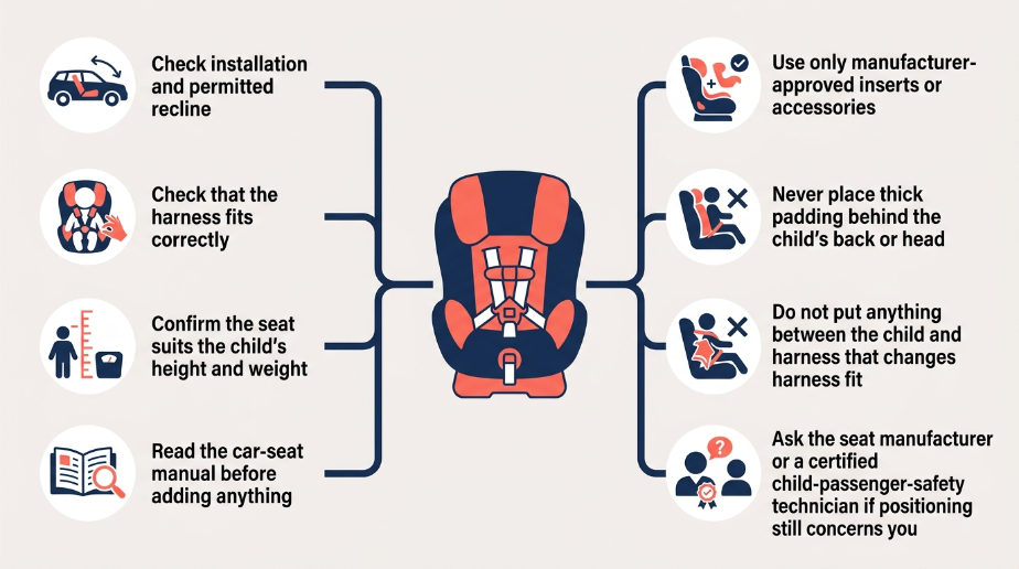 Can a toddler use a neck pillow in a car seat?